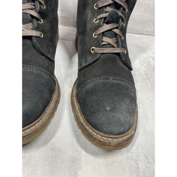 Allen Edmonds Boots Mens Size 10 D Black Suede Cap Toe Lace Up Work Rugged 1922 - Picture 7 of 11